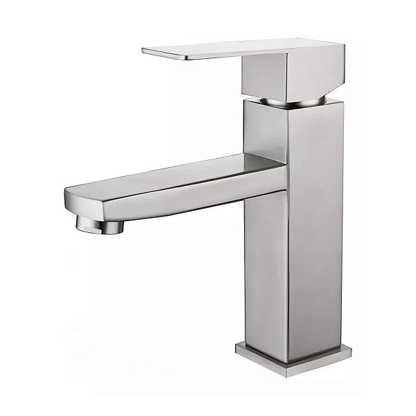 Mf1143 Torneira Banheiro Monocomando Quadrada Baixa Escovada