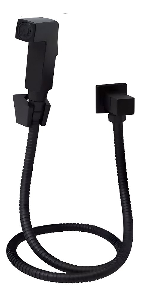 Mf9842 Ducha HigiÊnica Completa Quadrada Preto Fosco