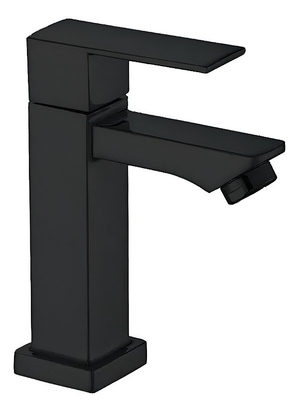 Zrp8221-p Torneira Banheiro Quadrada Inox Baixa Água Fria 1/4 V Preto Fosco