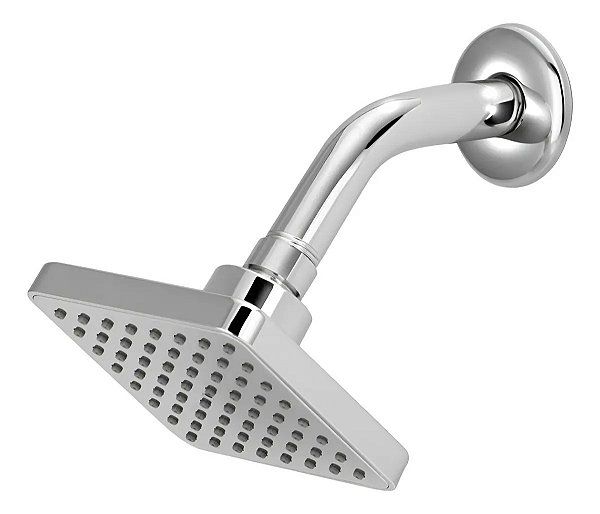 Ducha Chuveiro Quadrado Abs Cromado 10x10 Para  Aquecedor Solar E GÁs