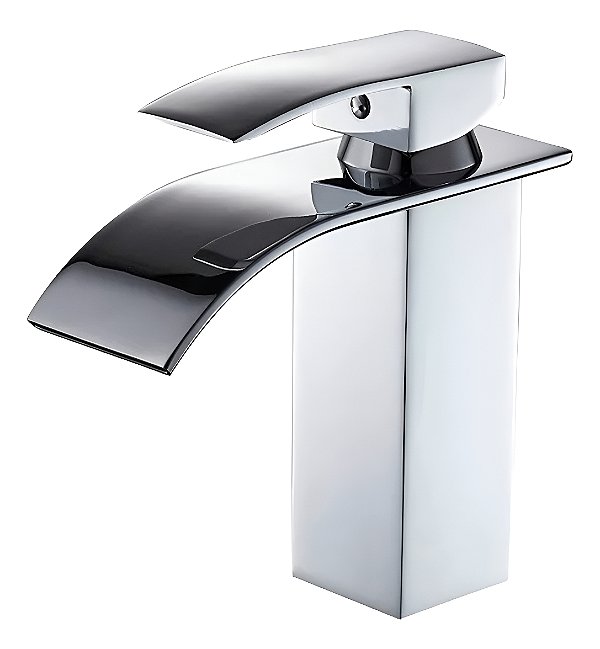 Torneira Para Banheiro Monocomando de Mesa Bica Cascata Slim Cor Cromado