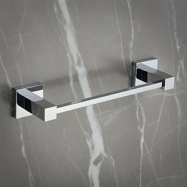 Porta Toalha De Rosto E Mãos Barra Quadrado Inox Cromado