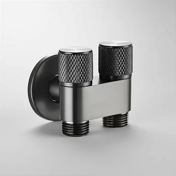 Adaptador para Ducha Higiênica com Registro e 2 Saídas em Aço Inox