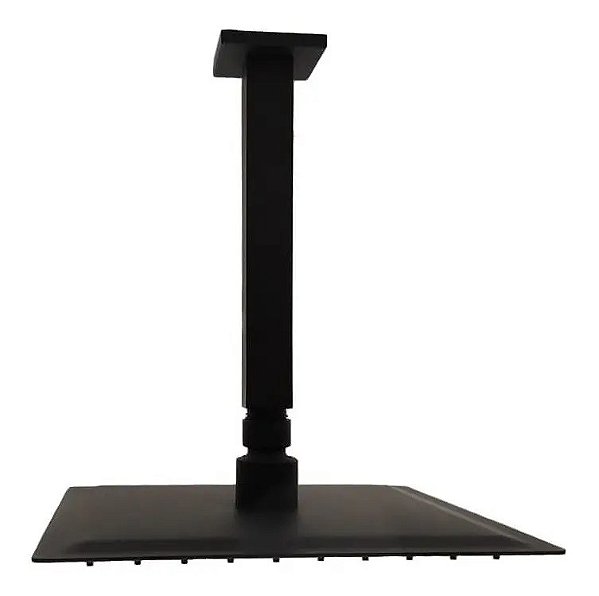 Ducha Teto Quadrada Metal Preto Fosco