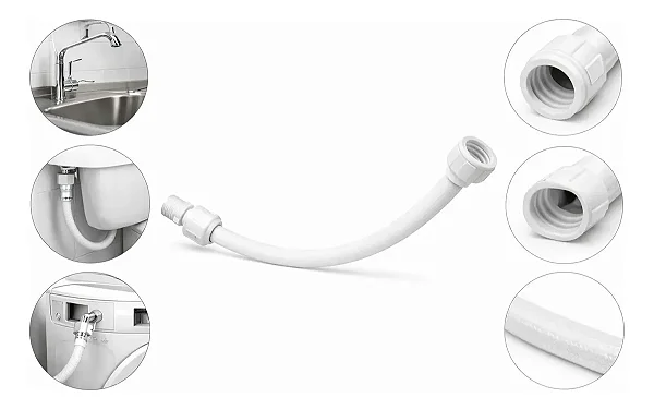 Engate FlexÍvel Mangueira Branca Luconi 40cm