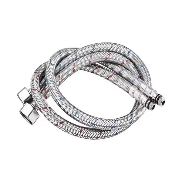 Par de Engates Flexíveis para Torneira Monocomando 80cm em Aço Inox