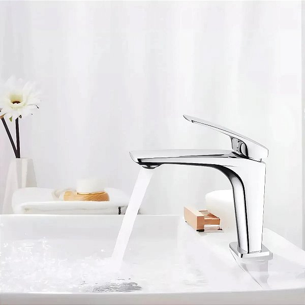 Torneira Banheiro Monocomando Slim Inox Metal Cromado