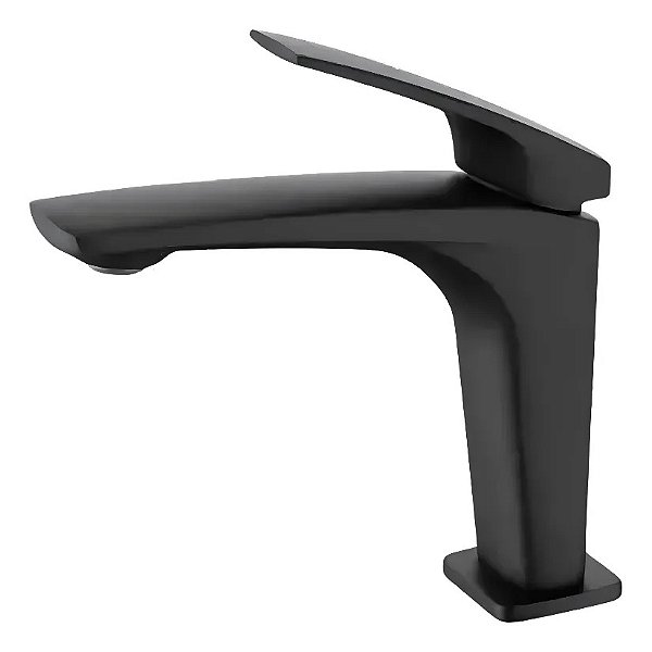 Torneira Banheiro Monocomando Slim Inox Metal Preto Fosco