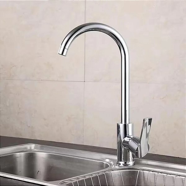 Torneira Cozinha Monocomando Mesa Aço Inox Cromado