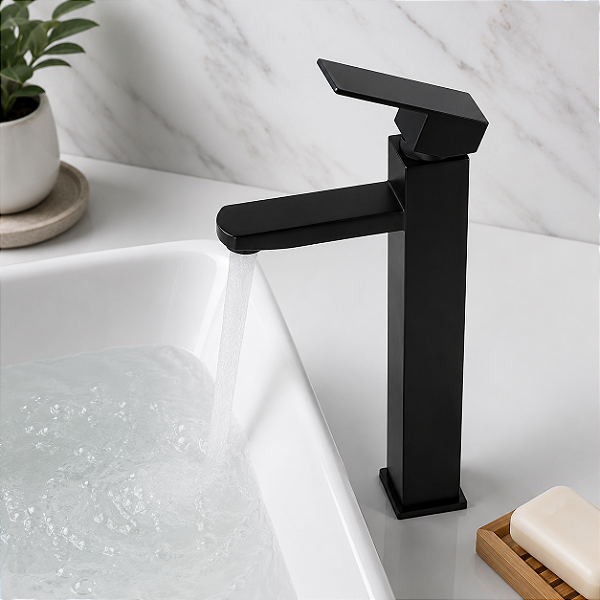 Torneira Banheiro Monocomando Alta Eleganza Black