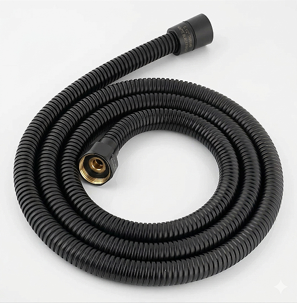 Engate Flexível para Ducha Higiênica em Aço Inox Preto Fosco 1,20m