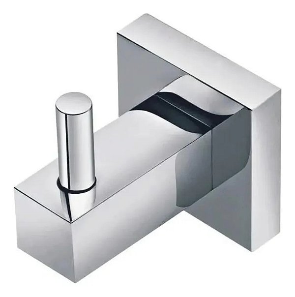 Cabide Simples Quadrado Luxo Inox Cromado