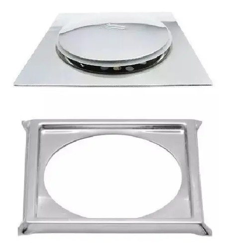 Ralo Inteligente Click 15x15 Cromado Com Grelha AÇo Inox