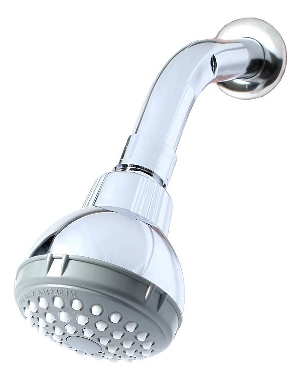 Ducha Redonda Para Aquecedor Solar E Gás Em Abs Cromado 8 Litros / Minuto