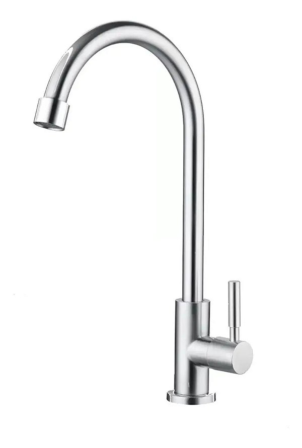 Torneira Cozinha Mesa Alta 1/4 Volta Alavanca AÇo Inox