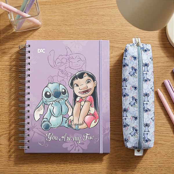 Kit Presenteável Lilo e Stitch - Caderno Smart e Estojo - Original Disney