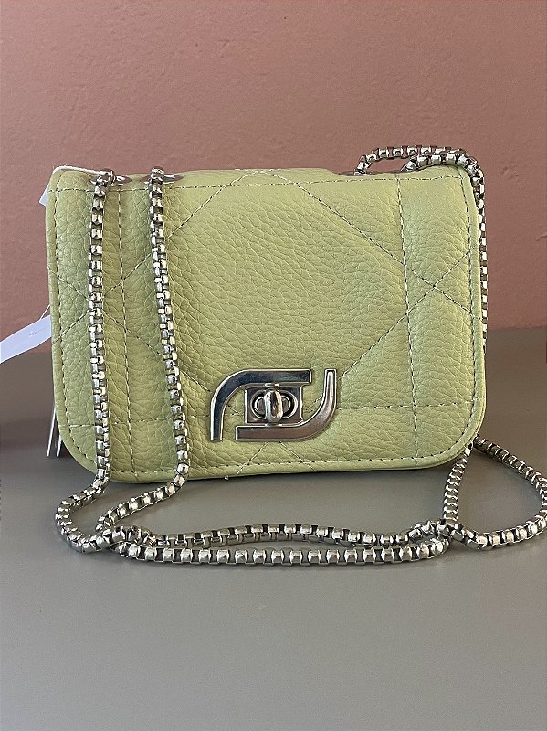Bolsa tiracolo verde texturizada