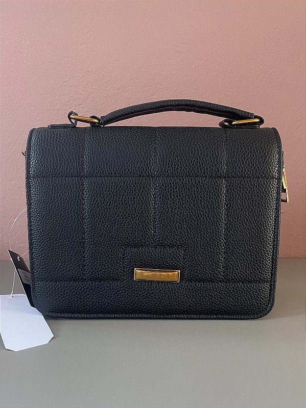 Bolsa Feminina Preta com Textura Elegante