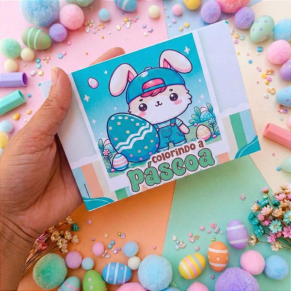 Kit Mine Livrinho de Colorir 15 ilustrações Páscoa – Lembrancinha Infantil