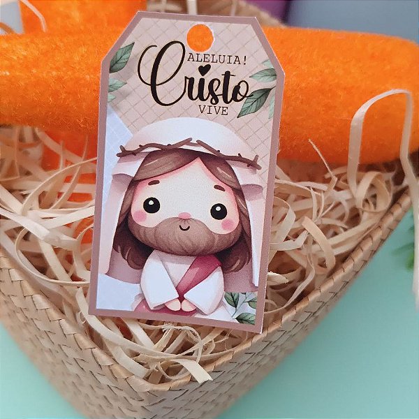 Kit Tag Personalizada de Páscoa - 4x7 cm – 16, 32 e 48 Unidades