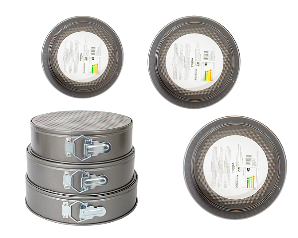 Kit 3 Forma De Bolo Redonda Fundo Removível