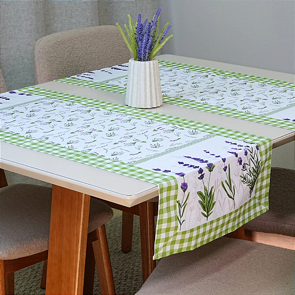 Caminho de Mesa Estampado Allegra 1 Peça - Lavanda