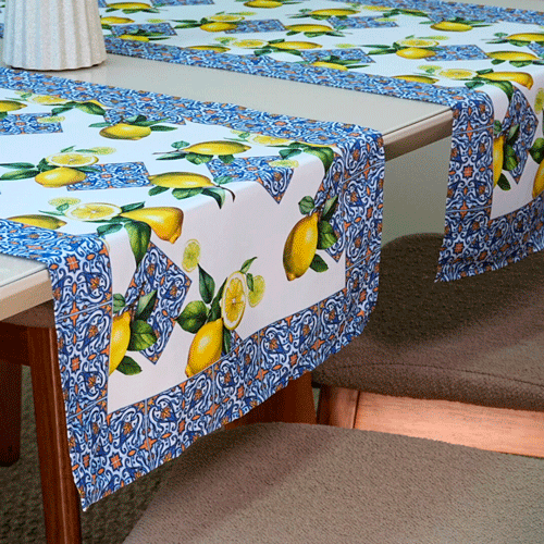 Caminho de Mesa Estampado Allegra 1 Peça - Limão