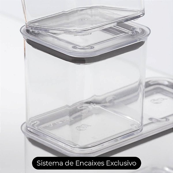 Jogo De Potes Herméticos Organizadores Empilháveis Modo 8 Peças