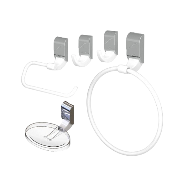 Kit Acessórios Banheiro Sofisticato 5 Peças Cristal