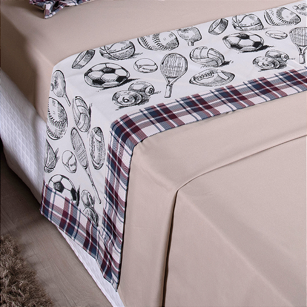 Jogo de Lençol Estampado Boy 3 Peças Solteiro 100% Poliéster 300 Fios