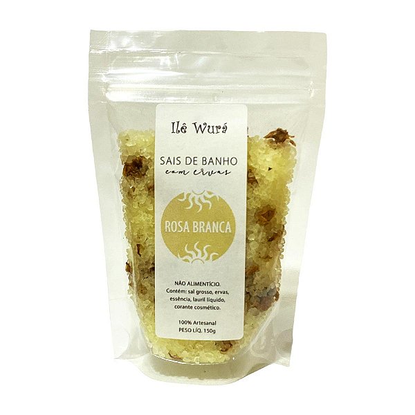 Sais de banho Rosa branca - para uso chuveiro ou banheira