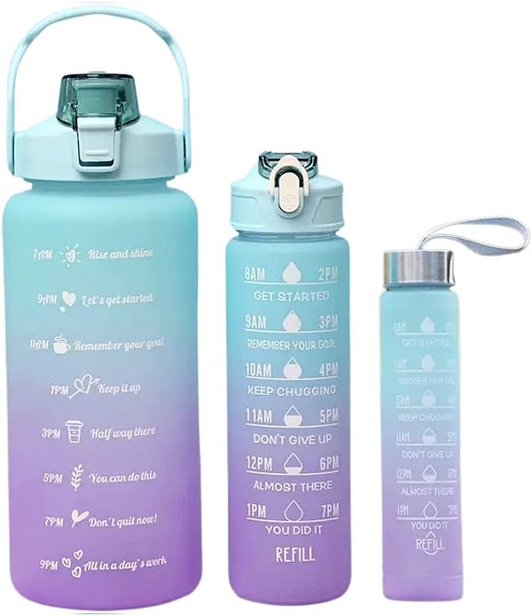 Kit 03 Garrafa De Água Squeeze