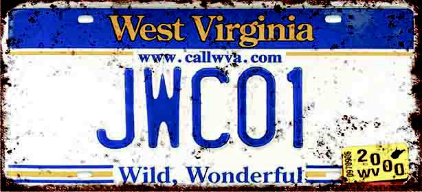 Placa Decorativa West Virginia 15x30
