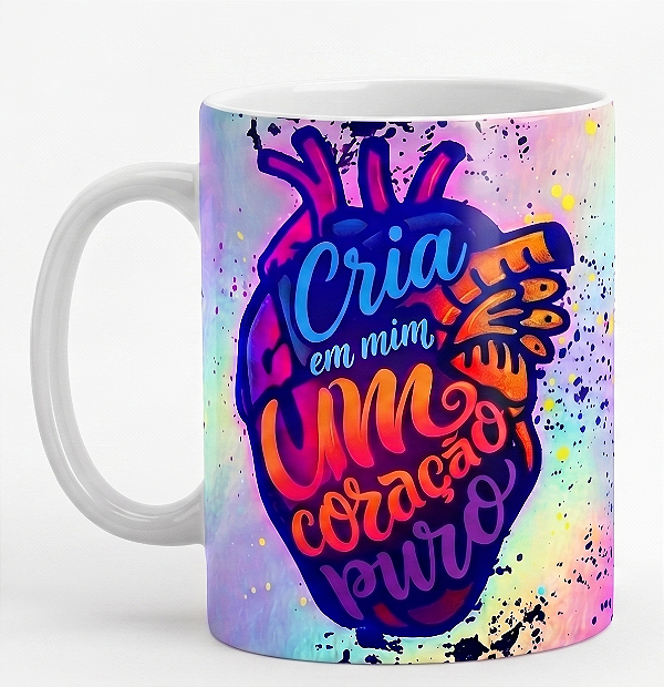 Caneca Personalizada Cria em Mim Coração Puro 325ml
