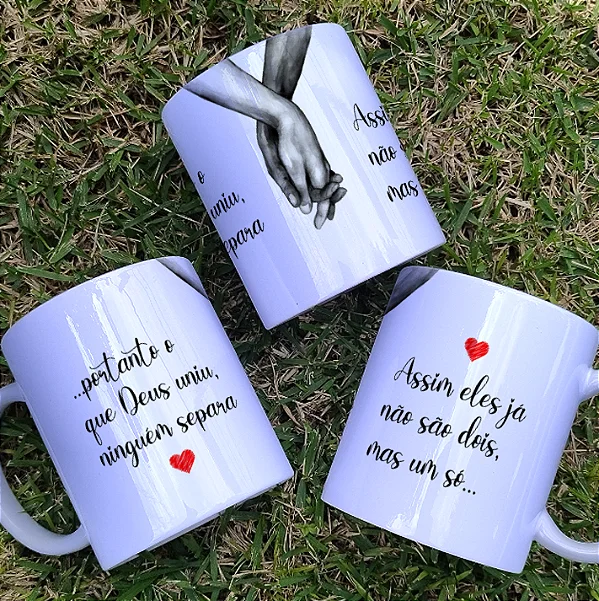Caneca O que Deus Uniu Ninguém Separa Personalizada 325ml