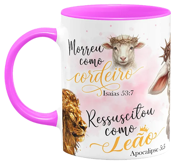 Caneca Cordeiro e Leão Personalizada 325ml