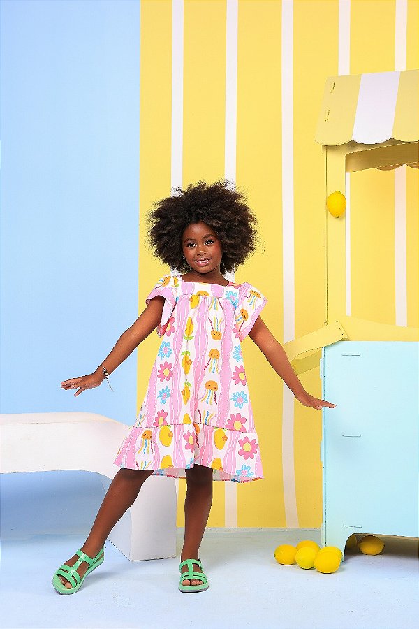 Vestido Brincar Rosa Tropical