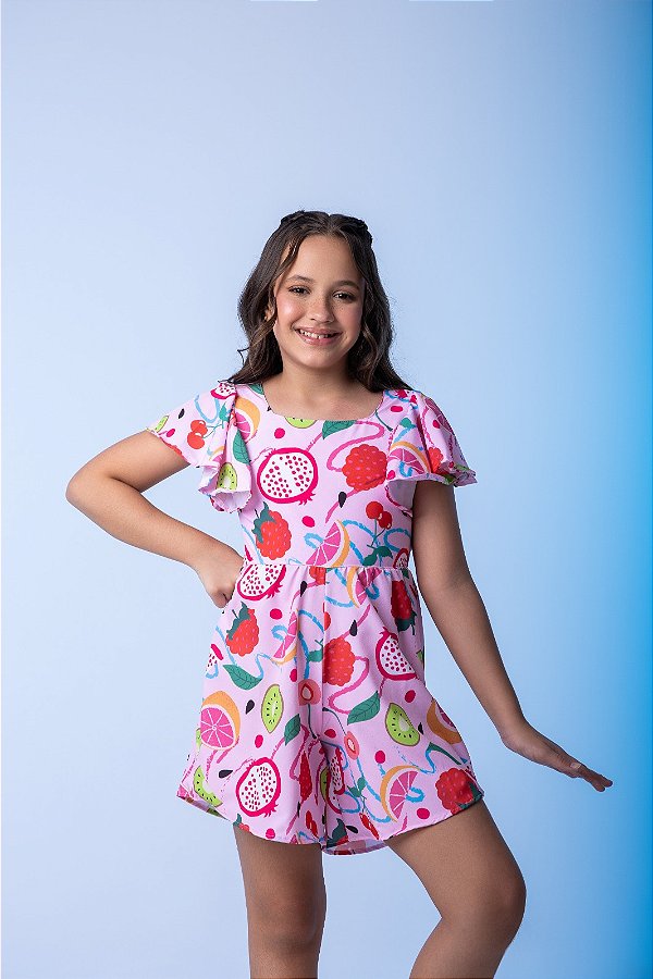 Macaquinho Bambolê Frutas Rosa