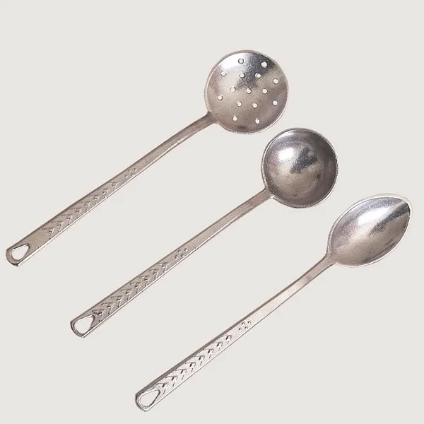 Kit Concha Escumadeira Colher de Arroz em Alumínio Fundido