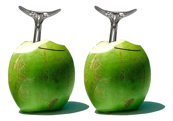 Kit 2 Furador de Coco Cara de Boi Abridor em Alumínio Batido
