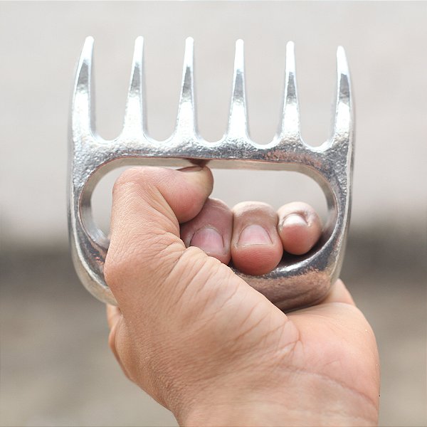 Kit 10 Garras de Urso 6 Pontas Para Churrasco em Alumínio