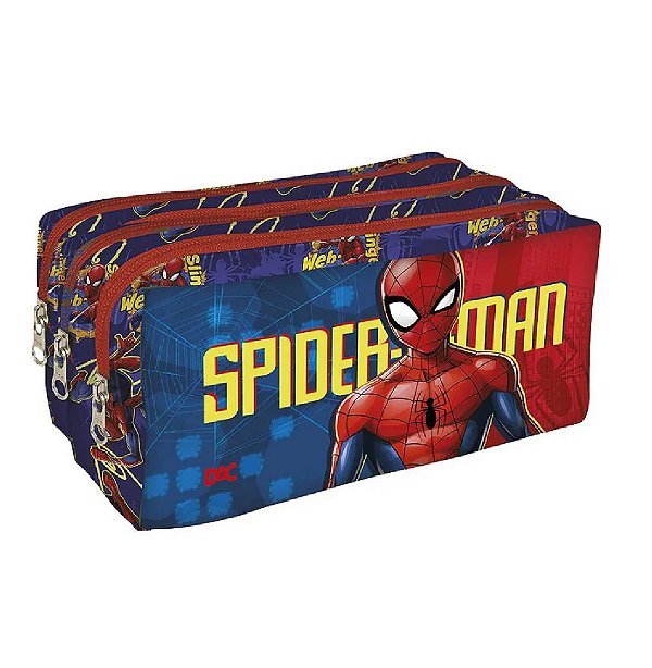 Estojo Escolar Triplo Homem Aranha