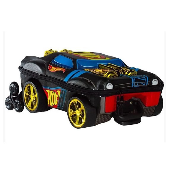 Mochila Escolar de Rodinhas Hot Wheels Night Shifter 3D Maxtoy