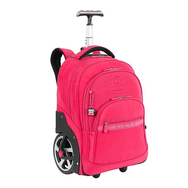 Mochila Paul Frank Carrinho Mega Rodas T03 - Rosa