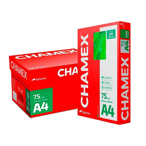 Papel Sulfite A4, 75g, 210mmx297mm, Caixa com 10 resmas - 5000 Folhas