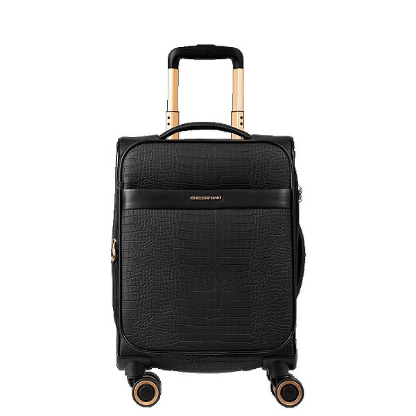 Mala de Viagem Sestini de Bordo com Rodas 360° Croco 5t - Preto