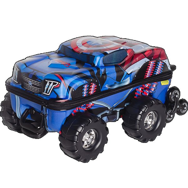 Mochila Escolar Capitão America Monster Trucks Maxtoy