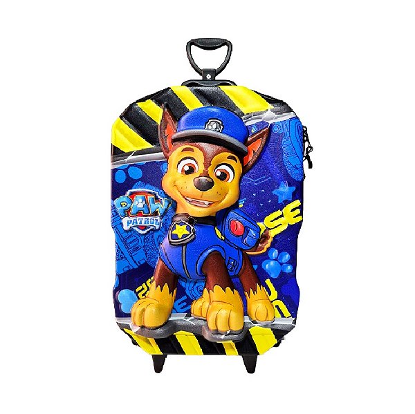 Mochila Escolar de Rodinhas Patrulha Canina Chase 3D Maxtoy
