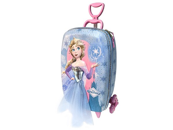 Mochila Escolar de Rodinhas Frozen Elza Vestido 3D Maxtoy