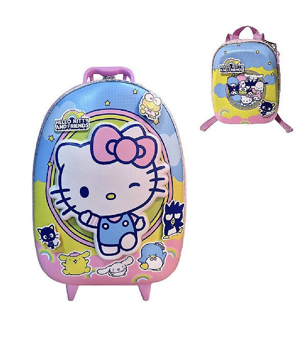 Mochila Hello Kitty Candy Colors 3D Maxtoy + Lancheira